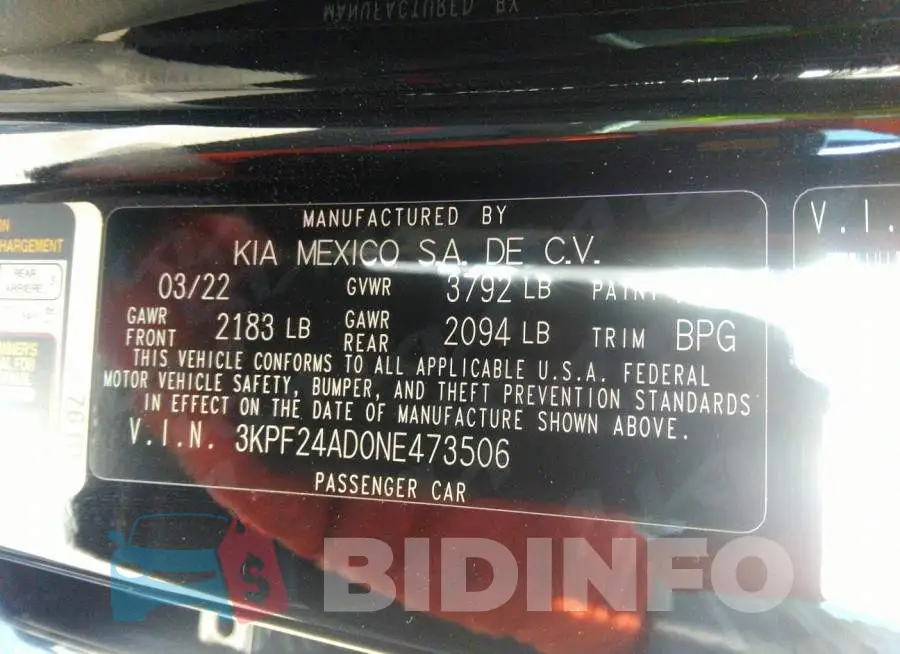3KPF24AD0NE473506 Photo# 9