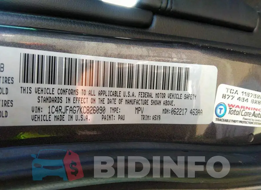 1C4RJFAG7KC826090 Photo# 9