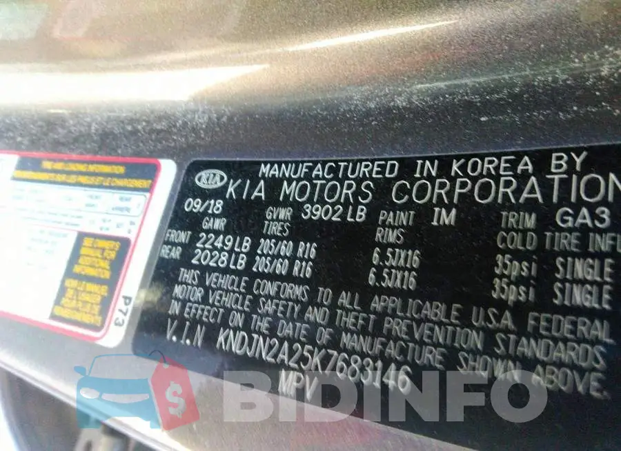 KNDJN2A25K7683146 Photo# 9
