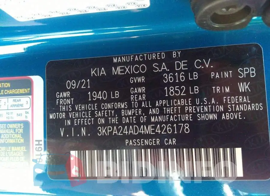 3KPA24AD4ME426178 Photo# 9