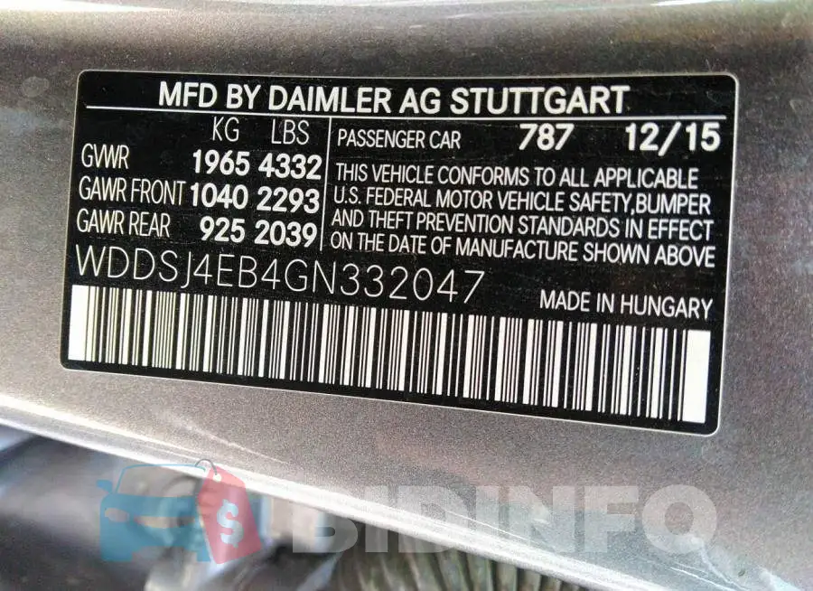 WDDSJ4EB4GN332047 Photo# 9