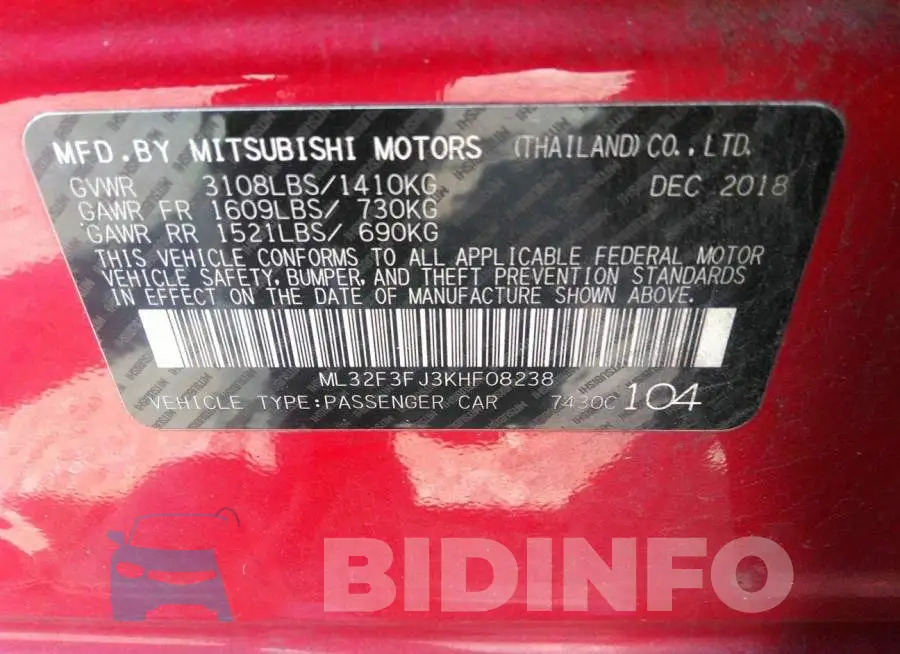 ML32F3FJ3KHF08238 Photo# 9