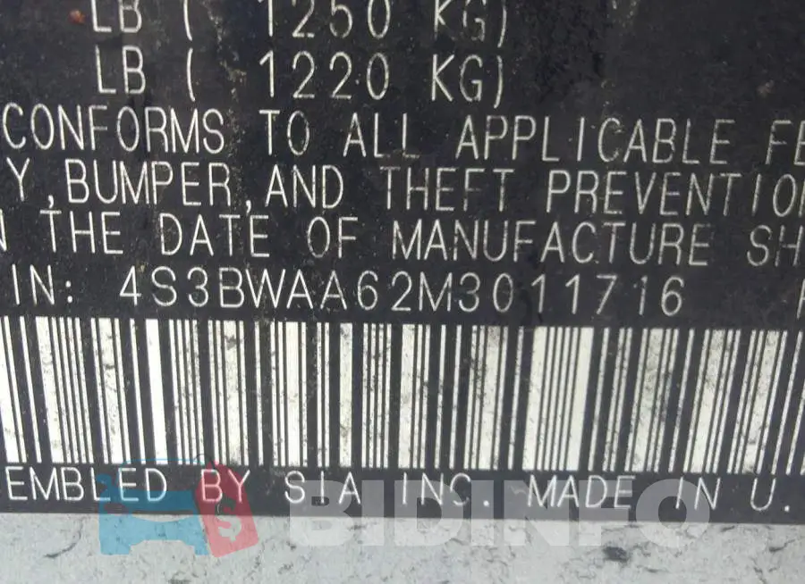 4S3BWAA62M3011716 Photo# 9