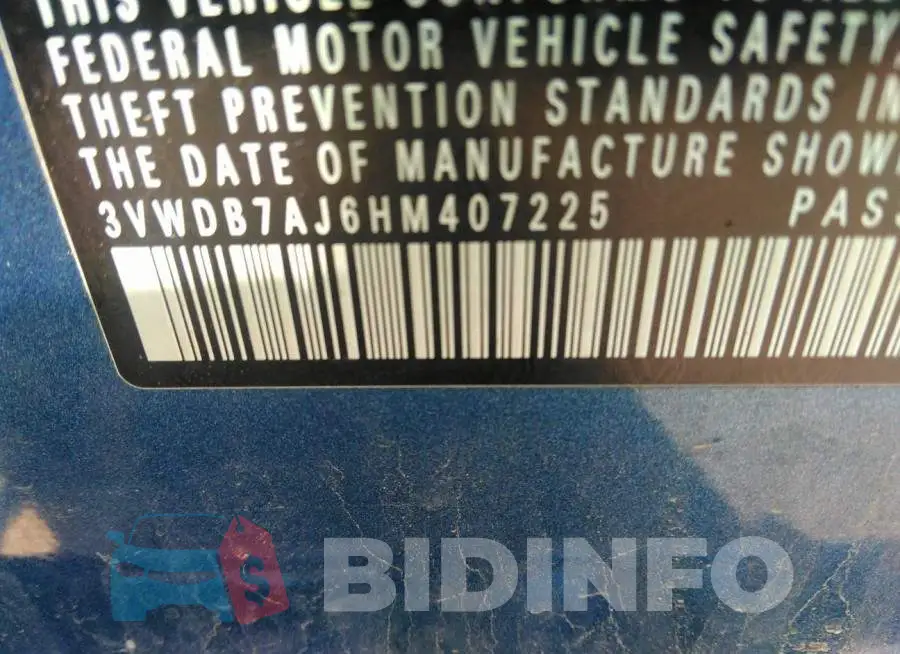 3VWDB7AJ6HM407225 Photo# 9