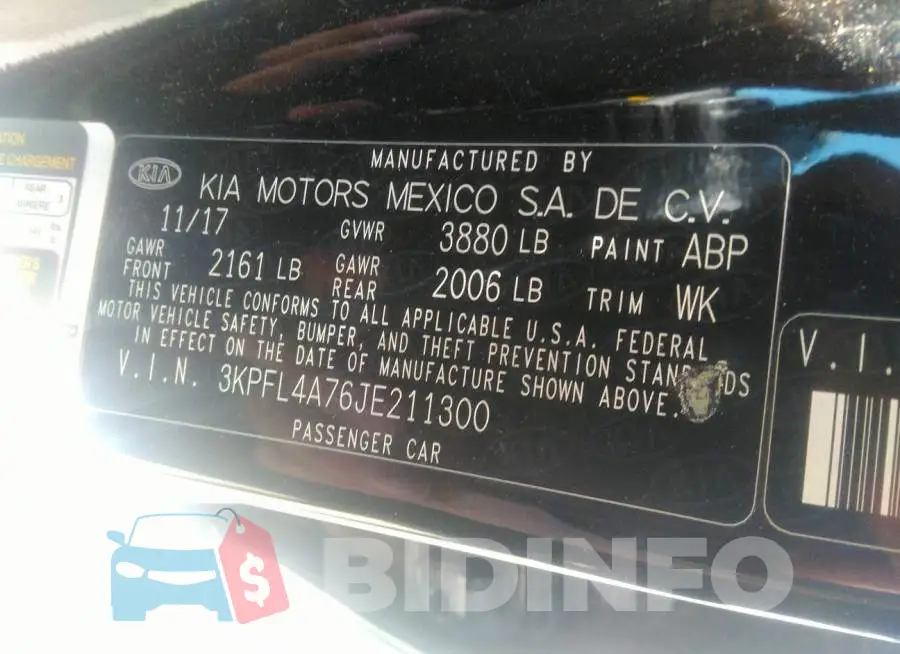 3KPFL4A76JE211300 Photo# 9