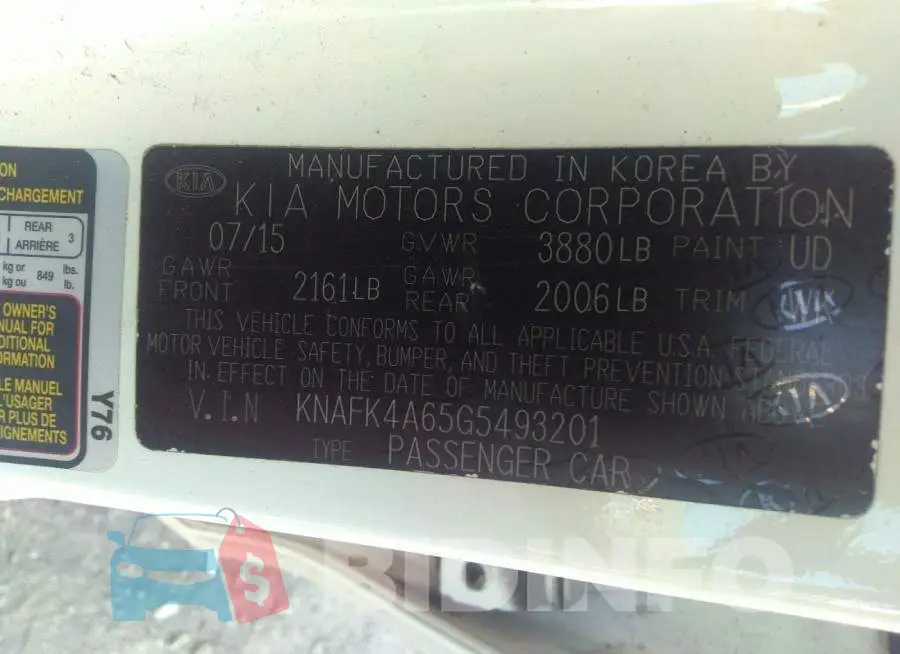 KNAFK4A65G5493201 Photo# 9