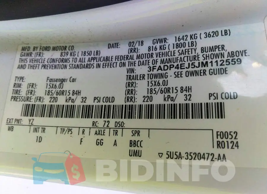 3FADP4EJ5JM112559 Photo# 9