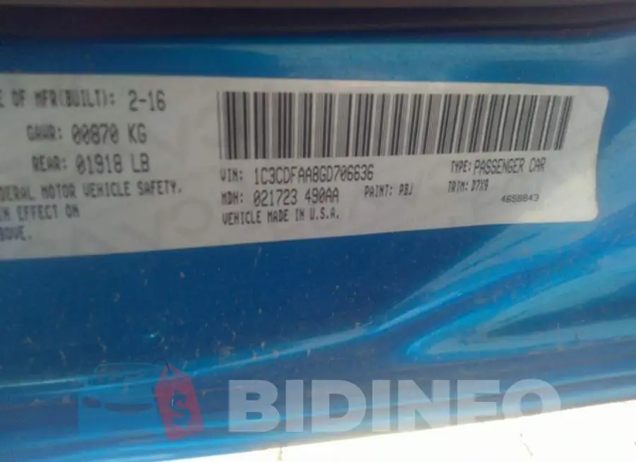 1C3CDFAA8GD706636 Photo# 9
