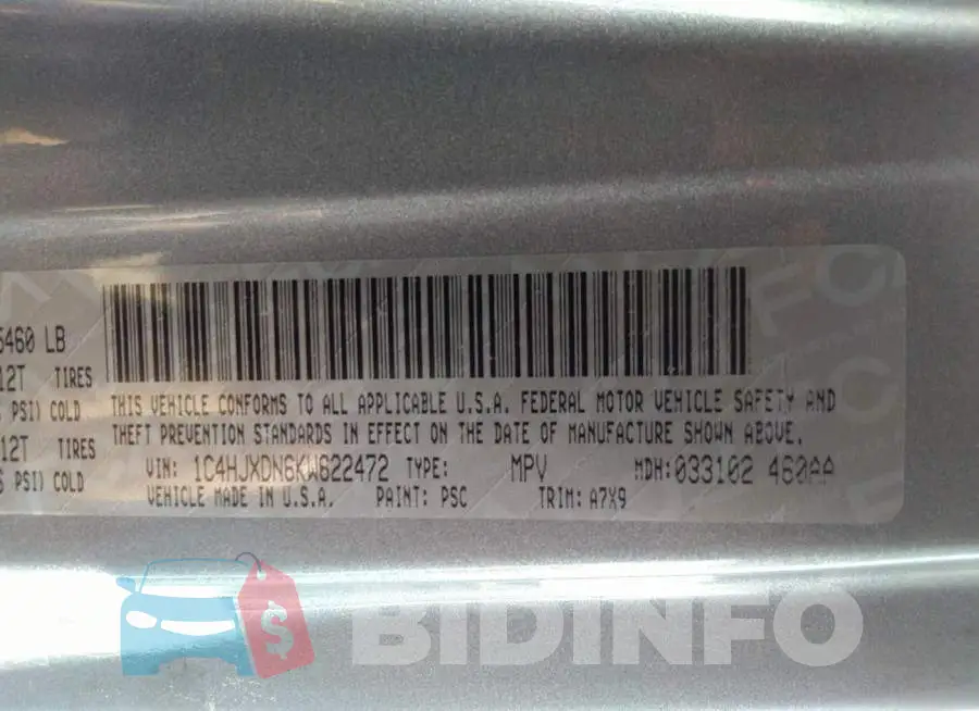 1C4HJXDN6KW622472 Photo# 9