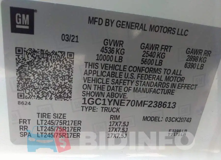 1GC1YNE70MF238613 Photo# 9
