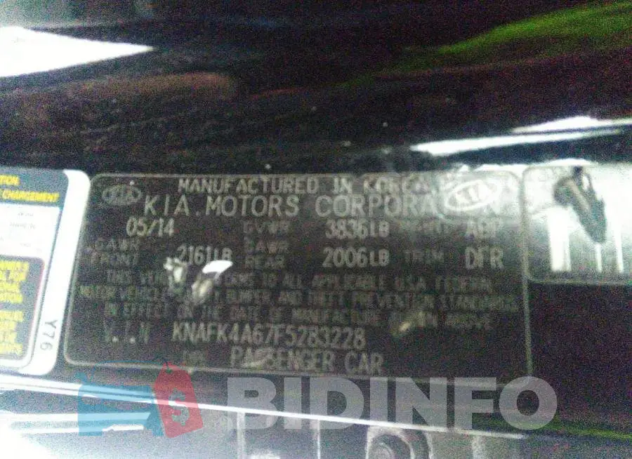 KNAFK4A67F5283228 Photo# 9