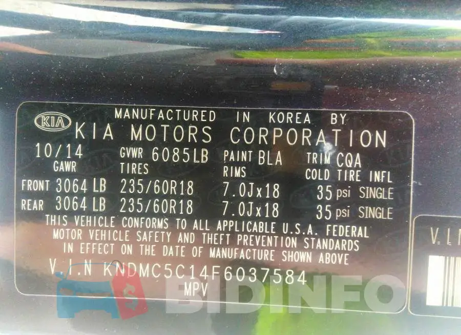 KNDMC5C14F6037584 Photo# 9