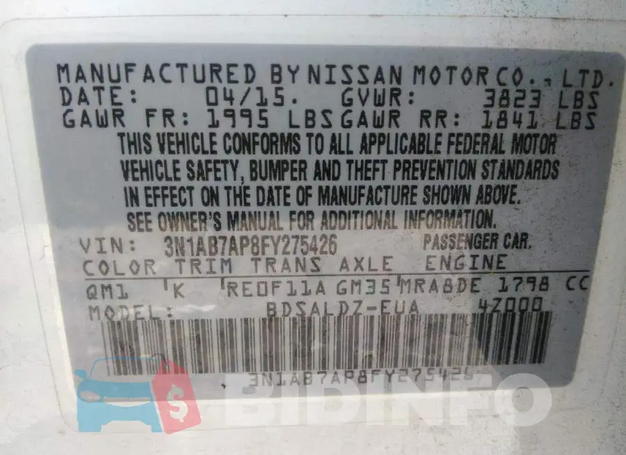 3N1AB7AP8FY275426 Photo# 9