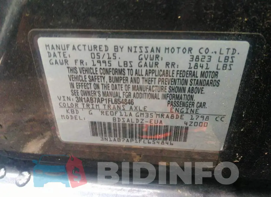 3N1AB7AP1FL654846 Photo# 9
