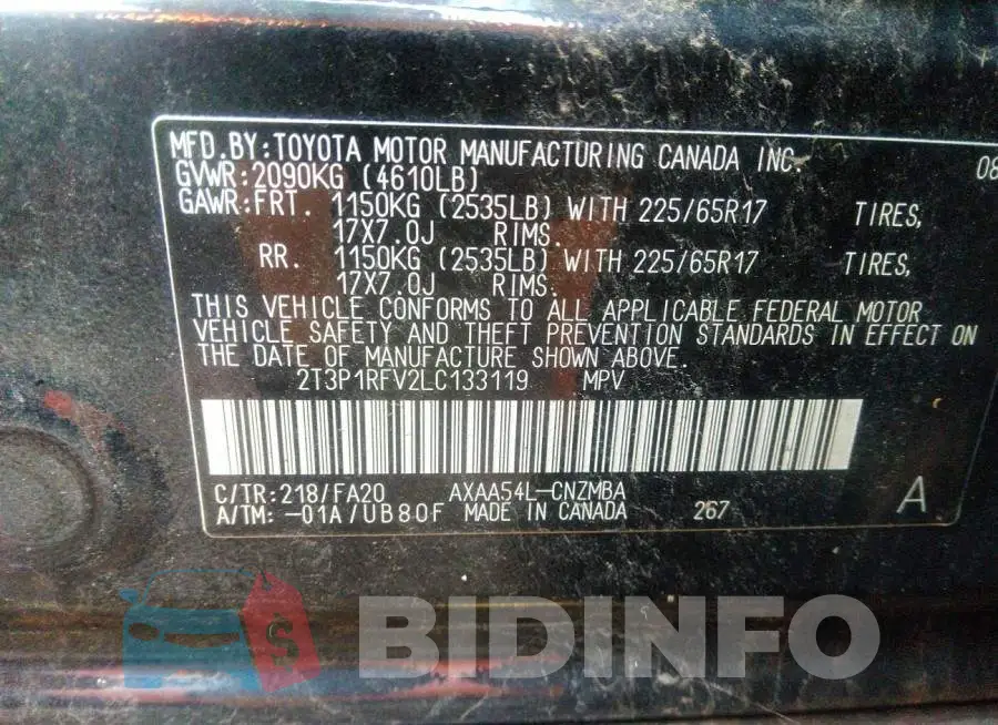 2T3P1RFV2LC133119 Photo# 9