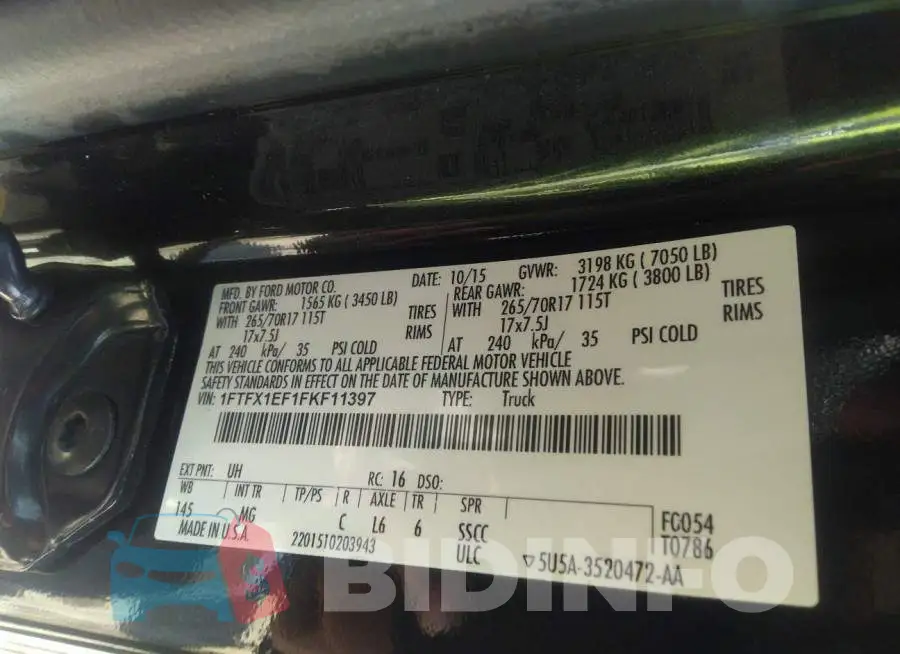 1FTFX1EF1FKF11397 Photo# 9