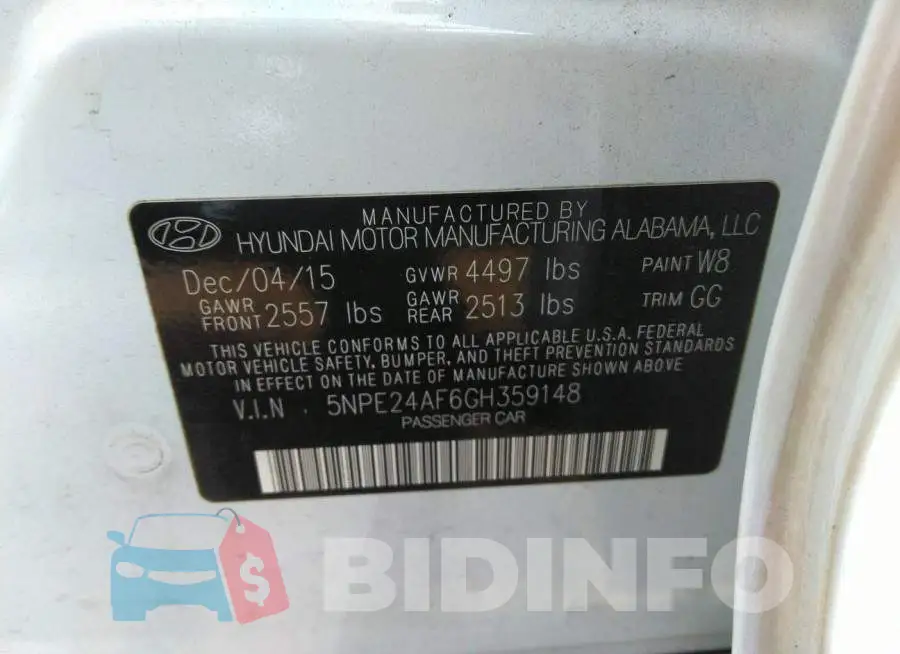 5NPE24AF6GH359148 Photo# 9