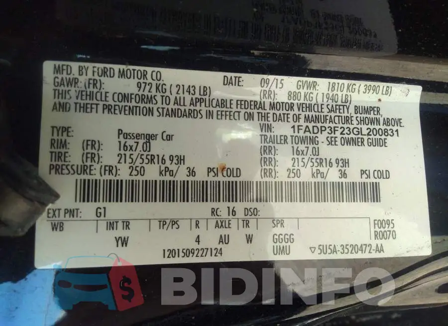 1FADP3F23GL200831 Photo# 9
