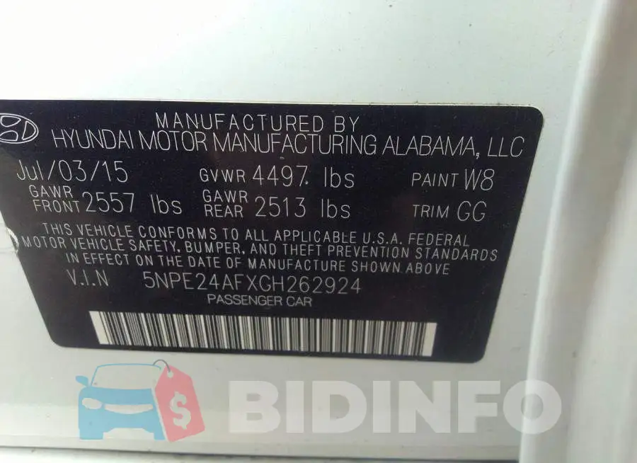 5NPE24AFXGH262924 Photo# 9