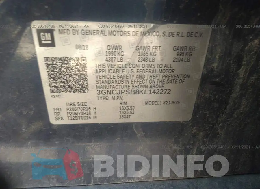 3GNCJPSB8KL142272 Photo# 9