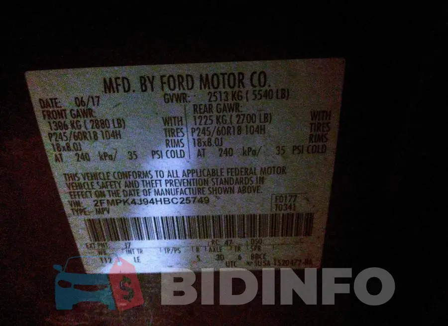 2FMPK4J94HBC25749 Photo# 9