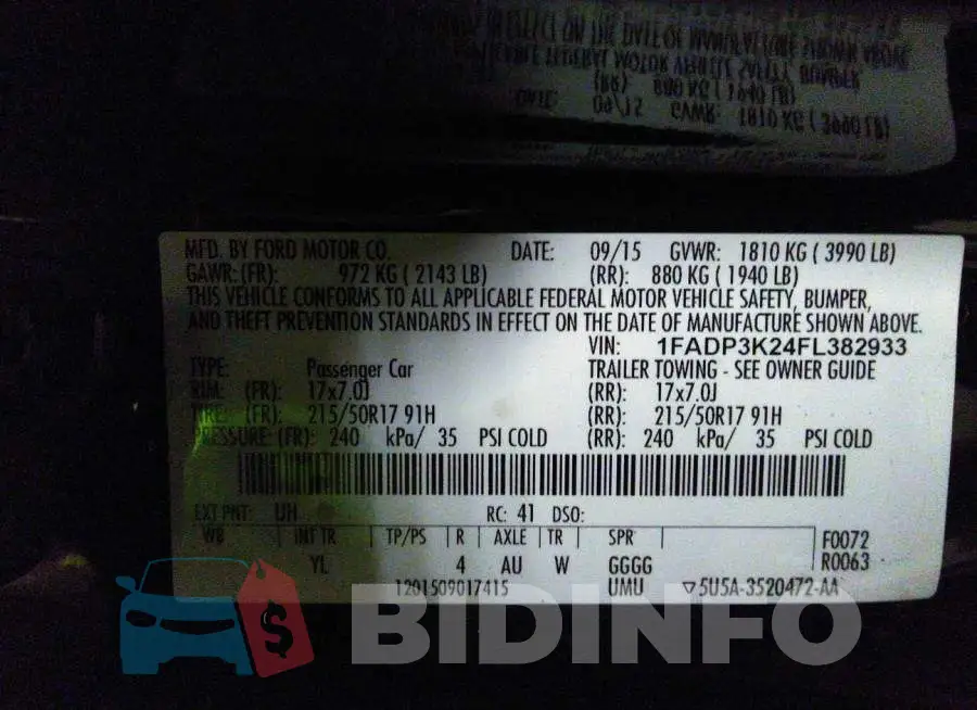 1FADP3K24FL382933 Photo# 9