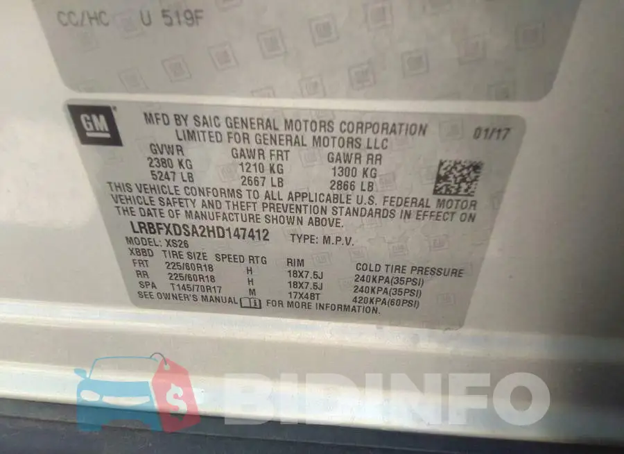 LRBFXDSA2HD147412 Photo# 9