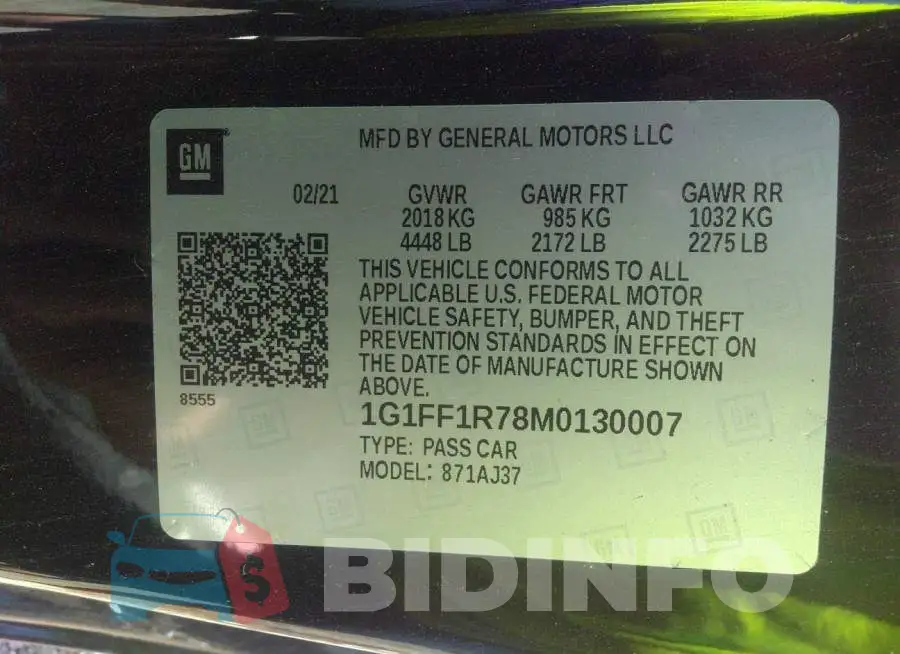 1G1FF1R78M0130007 Photo# 9