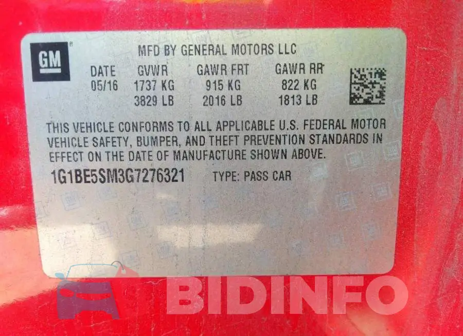 1G1BE5SM3G7276321 Photo# 9