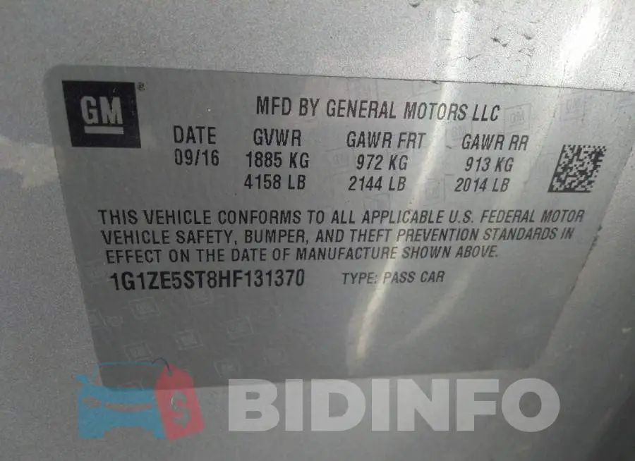 1G1ZE5ST8HF131370 Photo# 9