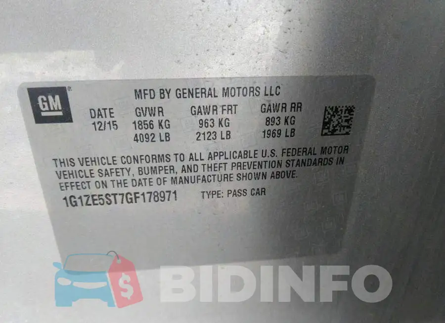 1G1ZE5ST7GF178971 Photo# 9