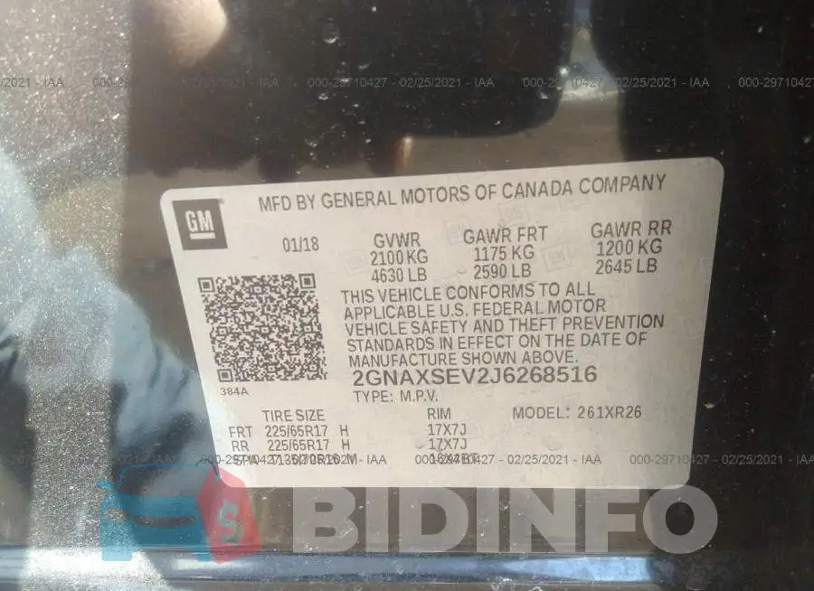 2GNAXSEV2J6268516 Photo# 9