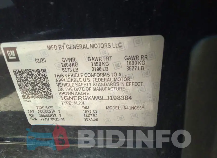 1GNERGKW6LJ198384 Photo# 9