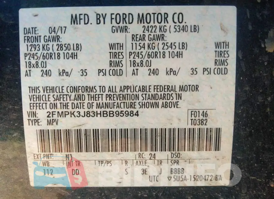 2FMPK3J83HBB95984 Photo# 9