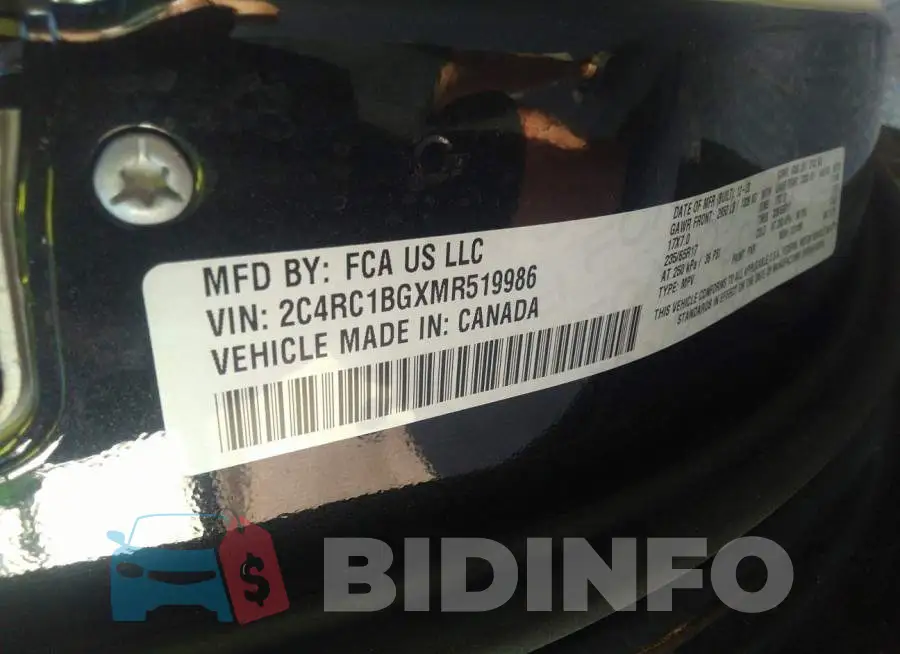 2C4RC1BGXMR519986 Photo# 9