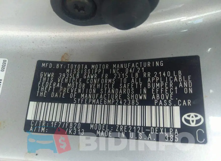 5YFEPMAE6MP242385 Photo# 9