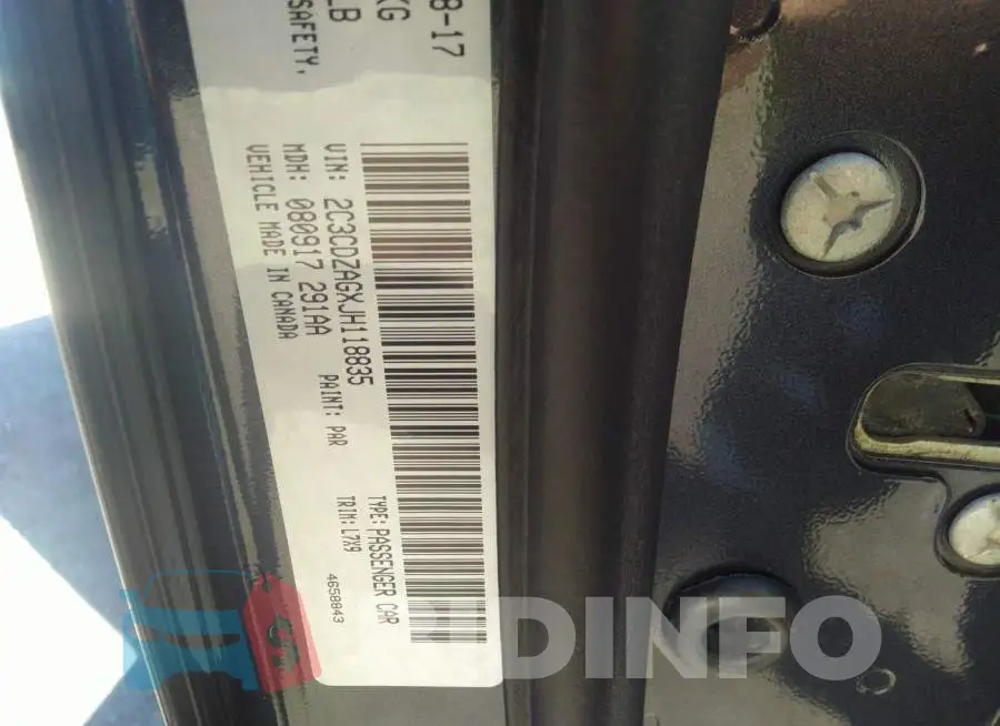 2C3CDZAGXJH118835 Photo# 9