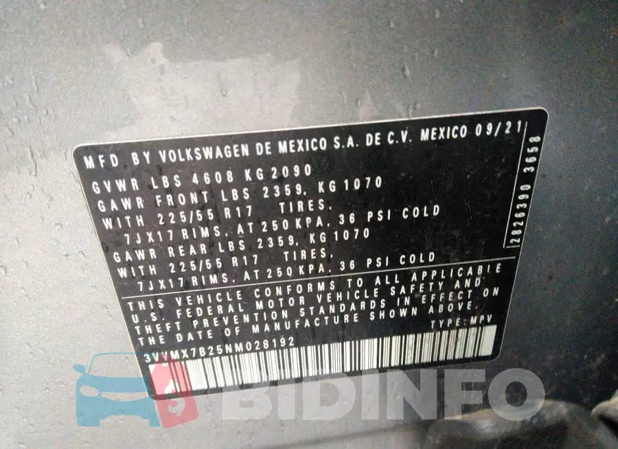 3VVMX7B25NM028192 Photo# 9