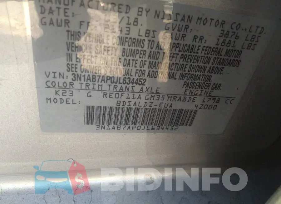 3N1AB7AP0JL634452 Photo# 9