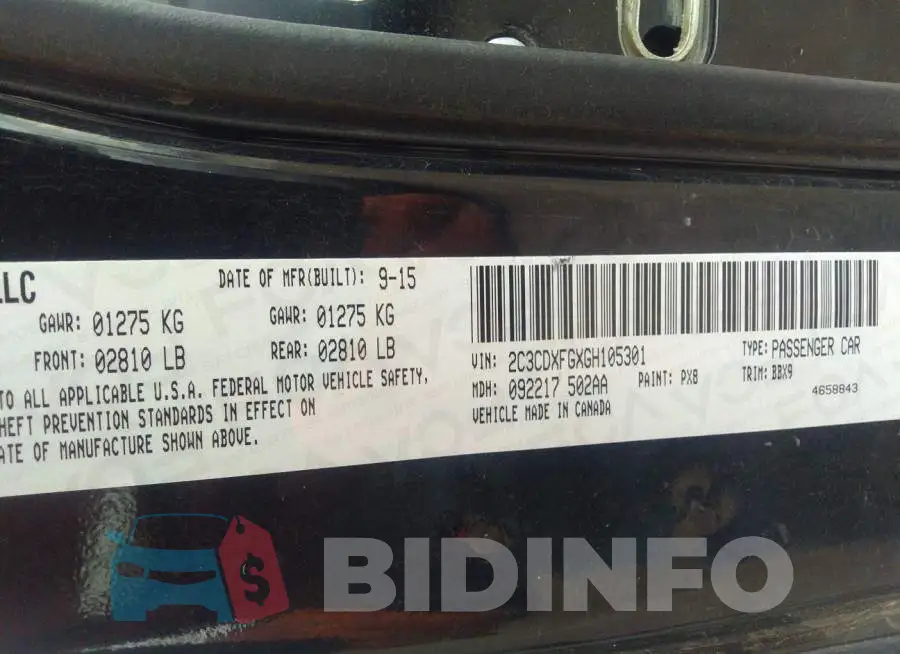 2C3CDXFGXGH105301 Photo# 9