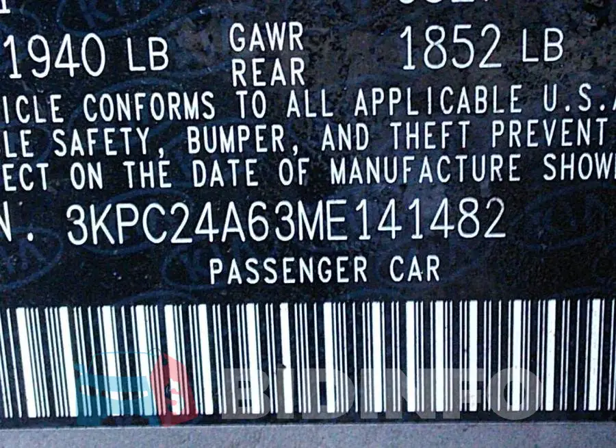 3KPC24A63ME141482 Photo# 9