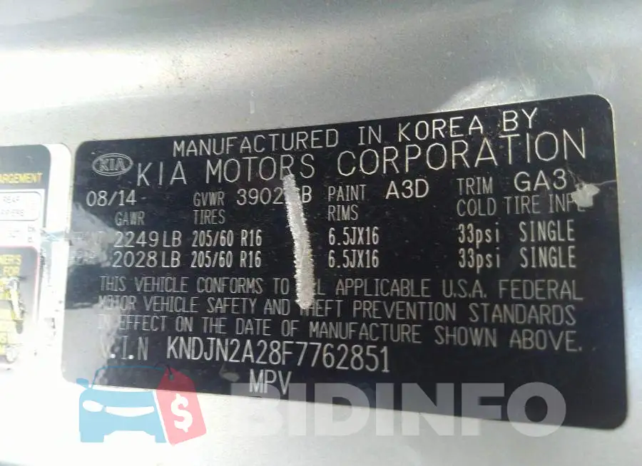 KNDJN2A28F7762851 Photo# 9