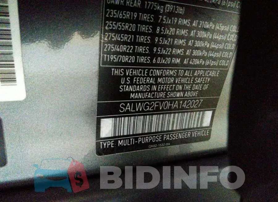 SALWG2FV0HA142027 Photo# 9