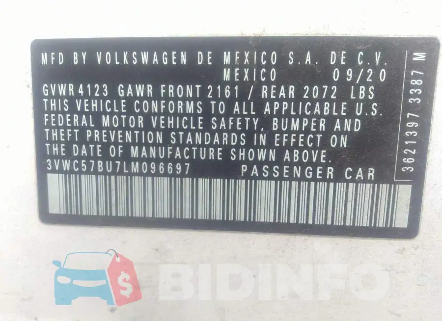 3VWC57BU7LM096697 Photo# 9