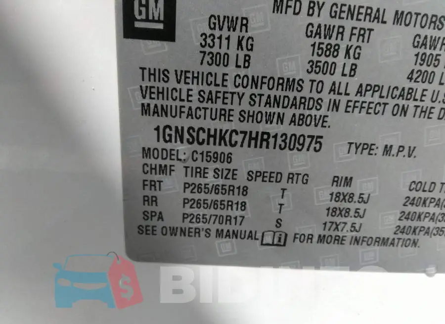 1GNSCHKC7HR130975 Photo# 9