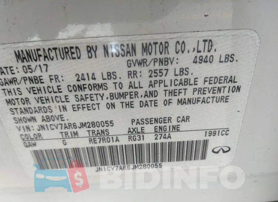 JN1CV7AR6JM280055 Photo# 9