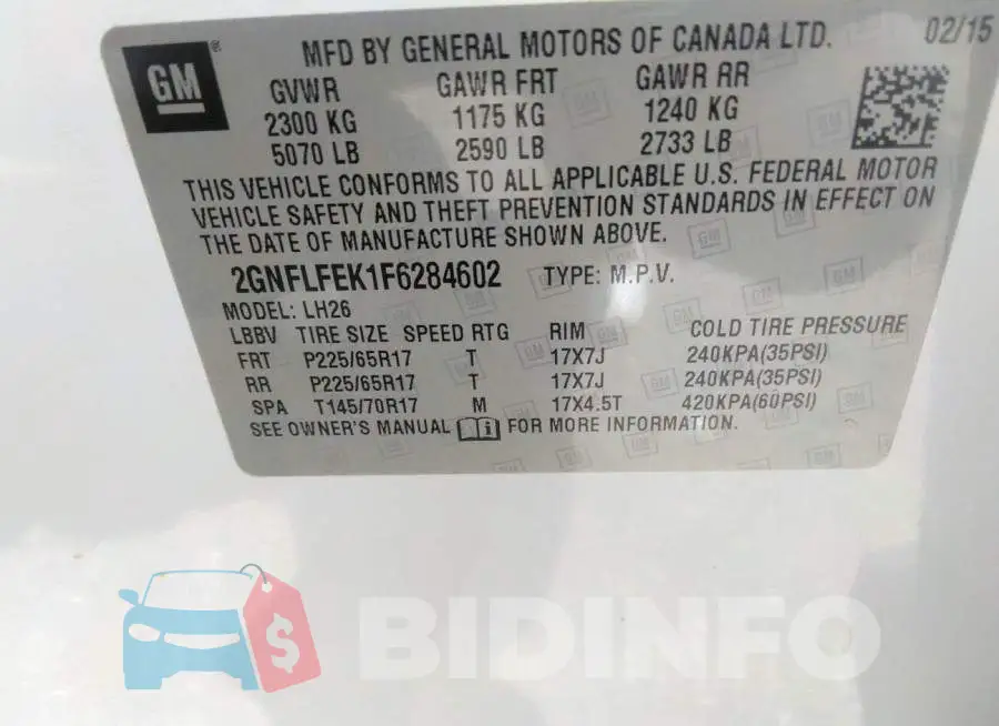 2GNFLFEK1F6284602 Photo# 9
