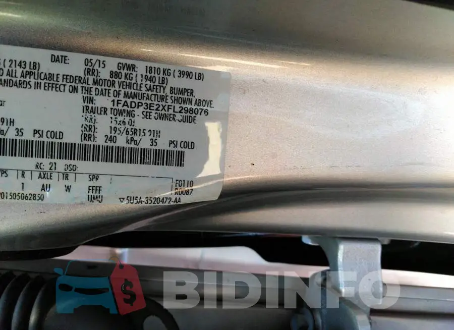 1FADP3E2XFL298076 Photo# 9