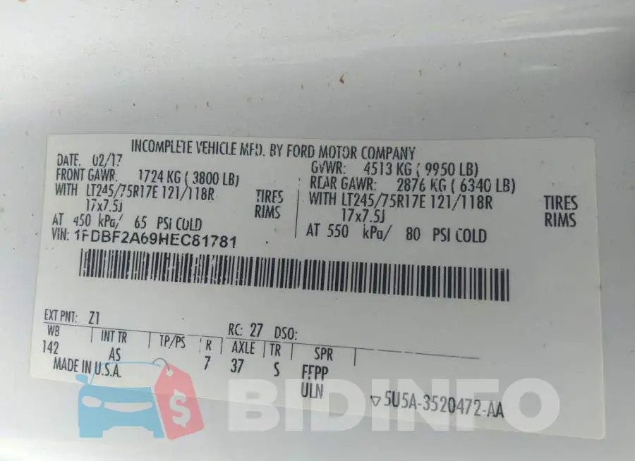 1FDBF2A69HEC81781 Photo# 9