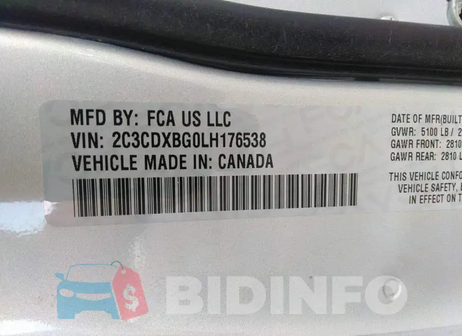 2C3CDXBG0LH176538 Photo# 9
